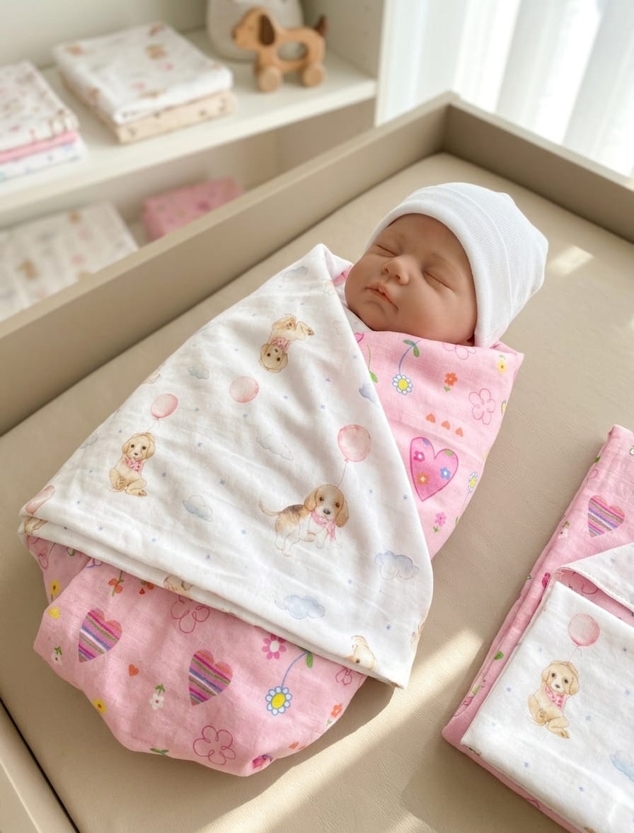 PACK 2 MANTILLA BEBÉ ALGODÓN - Imagen 3
