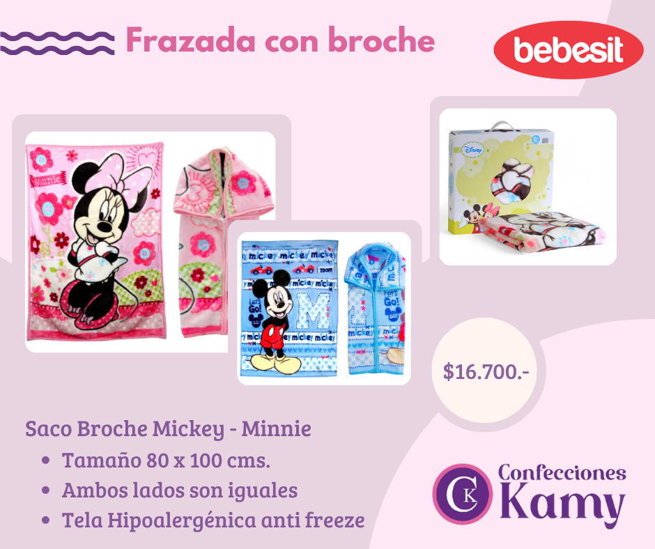 Frazada Saco Broche Disney